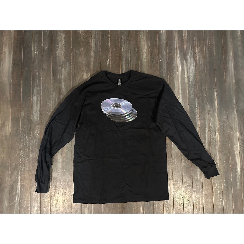 Gildan DJ Veganinblack Club LeBon Chicago CD Graphic Long Sleeve T-Shirt Black L